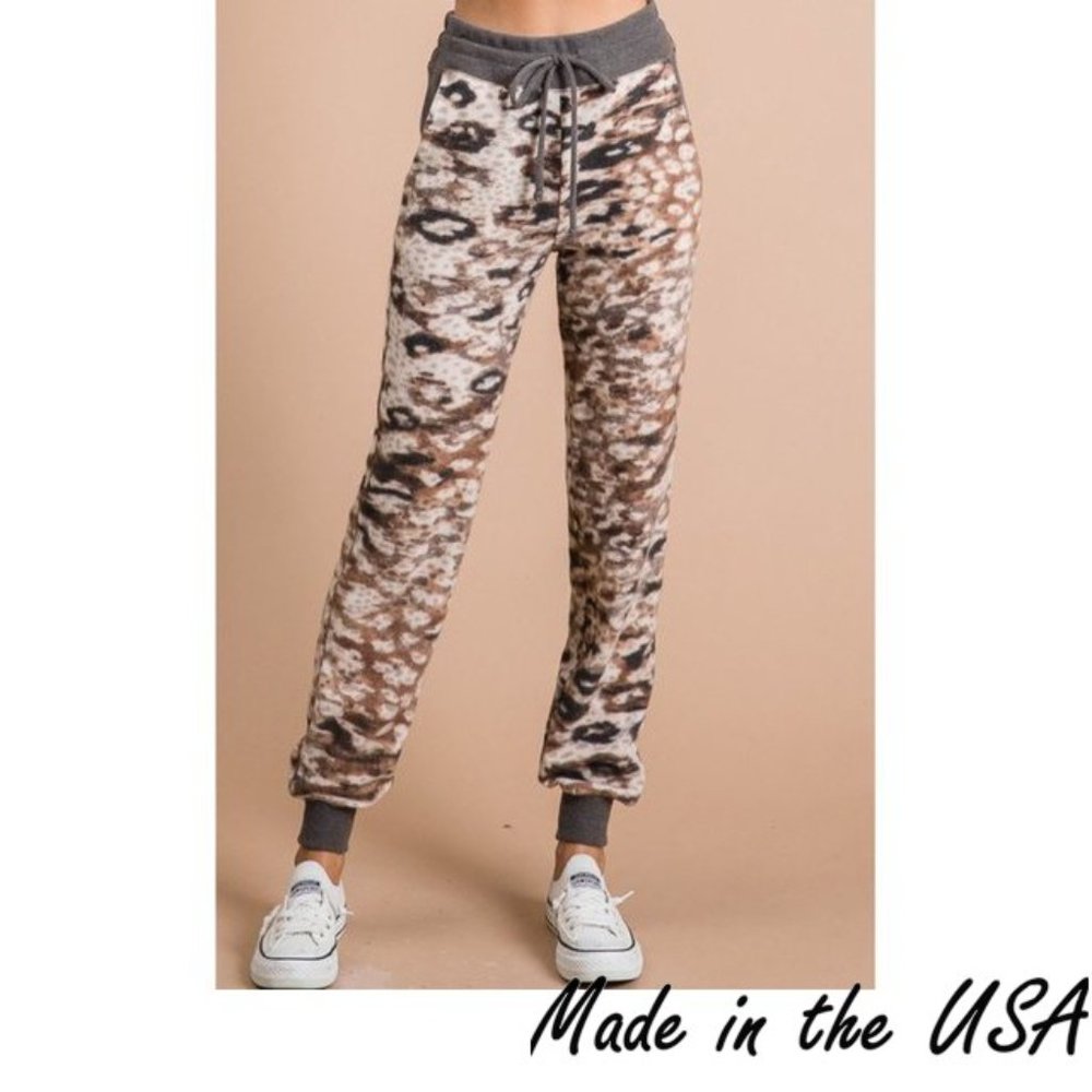 Animal Print Soft Brushed Joggers